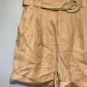 Farm Rio  Women's Beige High Waisted Belted Tailored Linen Shorts Pockets L NWT Photo 2