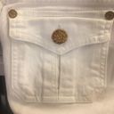 Rock & Republic  White Kiss Boot Cut Crop Raw Edge Hem Gold Buttons Jeans 28 Photo 9