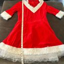 ma*rs Short Red Hooded Dress White Faux Fur Trim  Claus Santa Christmas Size L Photo 7