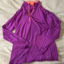 Champion Small Magenta Purple Neon Pink Trim Zip Up Turtleneck Sweater Photo 0