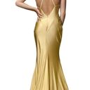 Jessica Angel  510 Cross Back V-Neck High Leg Slit Gown Toffee Size Medium NWT Photo 3