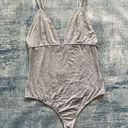 Essue NWT!  Gray Deep V Spaghetti Strap Bodysuit Medium Photo 0