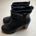 Sorel  Medina LII Heeled Rain Boot 10.5 Black On Black Photo 2