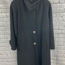 St. John  The Coat Collection Black Wool Swing Coat L Missing Button Photo 5