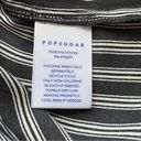 Popsugar  NWT Striped Long Sleeve Button Down Shirt Classic Black and White Top Photo 8