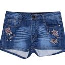 Harper Floral Embroidered Denim Jean Shorts Size 29 Photo 0