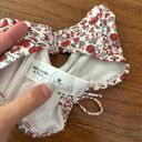 Abercrombie & Fitch NWOT  white strapless bikini top with red floral print Photo 3