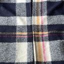 Rachel Zoe  blue wool blend oversized plaid coat size s Photo 4