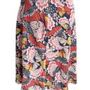 Petal Boden Crinkle Bias-Cut  Stamp Midi Skirt Navy Pink Orange Yellow Size 6 Photo 1