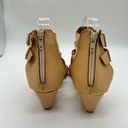 Nature Breeze  Sandal Womens 8 Tan Open Toe Strappy Gladiator Sandal Wedge NEW Photo 4