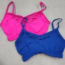 Free People NEW Set!  Crop Tank Top Sports Bra & Legging Hot Barbie Pink Size M/L Photo 15