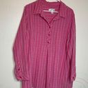 cj banks  Pink Striped Barbie Tunic Henley Top With Pockets! Size 2X Photo 0