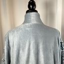 Bob Mackie  Women’s Wearable Art Light Blue Fleece X-Large Embroidered Jacket EUC Photo 7