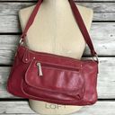 Stone Mountain  Red Pebbled Leather Shoulder Purse‎ Photo 1