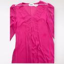 Calvin Klein  Pink Pleated Chiffon 3/4 Sleeves V-Neck Short Dress Size 4 Photo 4