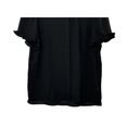 T Tahari  Short Sleeve Black Semi-Sheer Ruffled Button Up Blouse Women's Sz XS Photo 6