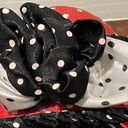 Bettie Page Closed Toe Polkadot Pump Heel Red White Black Bow Detail Size 6 Photo 12