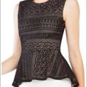 BCBGMAXAZRIA  Lace Overlay Peplum Top Photo 1