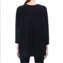 The Row  Sandile Long-Sleeve Viscose Silk Stretch Trapeze Top Black Photo 3