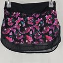 Lululemon  Mini Midnight Bloom Black Deep Fuschia Print Hotty Hot II Mesh Skirt 2 Photo 3