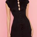 House Of CB Carmina BLACK SATIN FLUTED CORSET MINI DRESS Size Small Photo 4