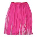 J.Crew NWT  Pleated A-Line Midi in Fuchsia Ivory Peekaboo Stripe Skirt 12 Photo 0