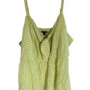 Torrid  size 2 Tie front gingham peplum top white green tank Photo 3