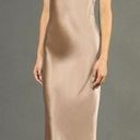 Michelle Mason NWT  Silk Maxi Dress With Back Cowl Velvet Neutral Tan Size 0 Photo 0