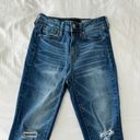 Aeropostale Medium Wash Raw Hem High Waisted Destroyed Jeggings Photo 2