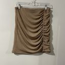 Naked Wardrobe  Mini Skirt Size XL Beige Nude NWOT Ruched Ribbed Party Going Out Photo 1