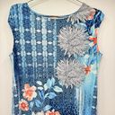 Chico's Chico’s Blue Mixed Print with Coral & White Floral Print Sleeveless Dress Sz 1/M Photo 2