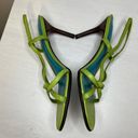 Lauren Ralph Lauren Vintage Reptile Green Sling Back Heeled Sandals sz 6 Photo 2