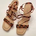 Tahari  Patrika Tortoise Shell Ankle Strap Block Clear Heeled Sandals Size 6.5 Photo 0