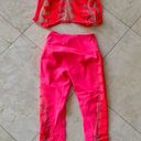 Free People  Movement Hot Pink Mesh Tank Leggings Set Like New Photo 4