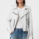 ALLSAINTS NWT  Balfern Denim Biker Jacket Size 8 US Stone White Photo 0