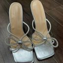 silver bow heels Size 9 Photo 1