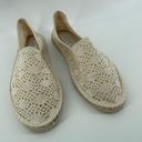 West Loop Women’s Creme Fabric Crochet Slip On Espadrille Flats Large 9/10 Photo 2