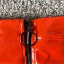 Pretty Little Thing Neon Orange Vinyl Zip Detail Mini Skirt Photo 5