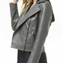 Forever 21  Gray Faux Leather Moto Jacket Photo 0