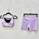 Krass&co Greatly &  Ribbed Crop To & Compression Shorts Lot Of 2 Purple Women's Small Photo 7