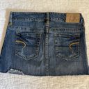 American Eagle Vintage Y2K  Mini Skirt Denim Cut Off Low Rise Jean Size 2 XS Photo 4