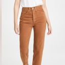 RE/DONE  Brown 70s Ultra High Rise Stovepipe Jeans in Washed Terracotta Photo 1