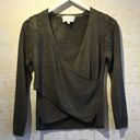 Michelle Mason  sheer knit crossover sweater small Photo 0
