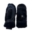 ALO Black Faux Fur Winter Mittens One Size Fits All Photo 0