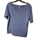 L.L.Bean  Women's Size Large Casual Basic T Shirt Heather Blue Soft Half Sleeve Photo 0