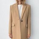 ZARA  Menswear Style Long Wool Coat Camel Photo 14