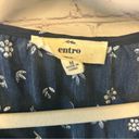 Entro  navy blue floral v neck lined ruffle tiered mini dress size Medium Photo 2