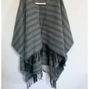 Loft Women's Dark Blue Gray Striped Cape Poncho One size Size undefined Photo 11