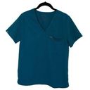 FIGS Catarina One-Pocket Scrub Top V-Neck Shirt Classic Fit Slit Hem Turquois Sm Photo 0