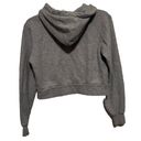 Brandy Melville  Cropped Zip-Up Hoodie Grey Cozy Fleece Lined Casual Streetwear Photo 1